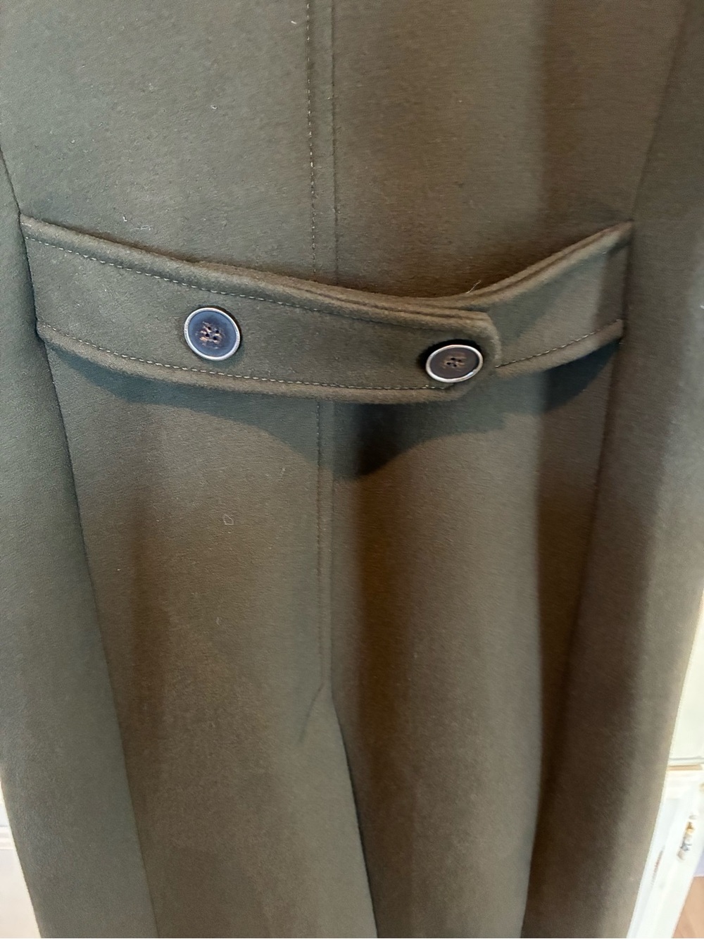Mackage Army Green Double-Breasted Wool Pea Coat - Picture 11 of 16